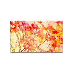 Monotype Art Pattern Leaves Colored Autumn Sticker (rectangular) by Amaryn4rt