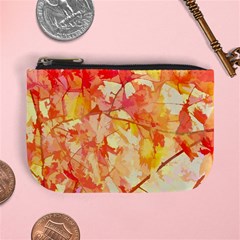 Monotype Art Pattern Leaves Colored Autumn Mini Coin Purse by Amaryn4rt