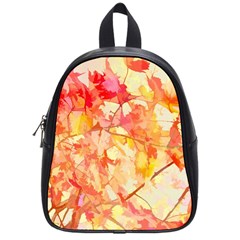 Monotype Art Pattern Leaves Colored Autumn School Bag (small) by Amaryn4rt