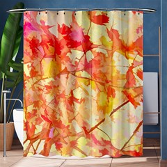 Monotype Art Pattern Leaves Colored Autumn Shower Curtain 60  X 72  (medium)  by Amaryn4rt