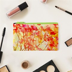 Monotype Art Pattern Leaves Colored Autumn Cosmetic Bag (xs) by Amaryn4rt