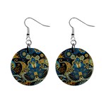 Retro Ethnic Background Pattern Vector Mini Button Earrings Front