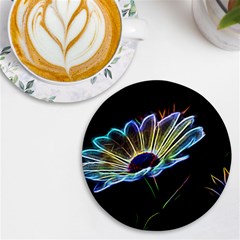 Flower Pattern-design-abstract-background Uv Print Round Tile Coaster by Amaryn4rt