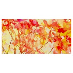 Monotype Art Pattern Leaves Colored Autumn Banner And Sign 8  X 4  by Amaryn4rt