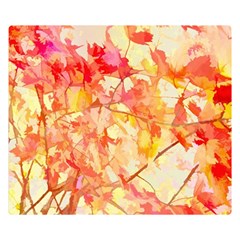 Monotype Art Pattern Leaves Colored Autumn Premium Plush Fleece Blanket (small) by Amaryn4rt