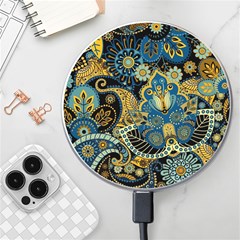 Retro Ethnic Background Pattern Vector Wireless Fast Charger(white) by Amaryn4rt