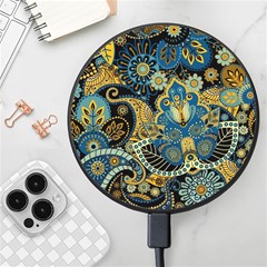 Retro Ethnic Background Pattern Vector Wireless Fast Charger(black) by Amaryn4rt