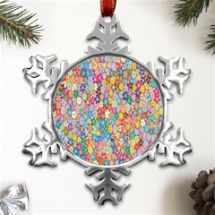 Sakura-cherry-blossom-floral Metal Small Snowflake Ornament by Amaryn4rt