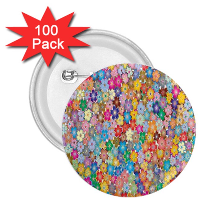 Monotype Art Pattern Leaves Colored Autumn 2.25  Buttons (100 pack) 