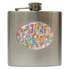 Monotype Art Pattern Leaves Colored Autumn Hip Flask (6 Oz) by Amaryn4rt