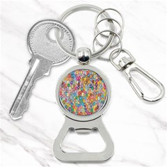 Monotype Art Pattern Leaves Colored Autumn Bottle Opener Key Chain by Amaryn4rt