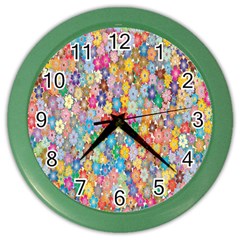 Retro Ethnic Background Pattern Vector Color Wall Clock by Amaryn4rt