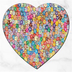 Sakura-cherry-blossom-floral Jigsaw Puzzle (heart) by Amaryn4rt