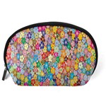 Retro Ethnic Background Pattern Vector Accessory Pouch (Large) Back