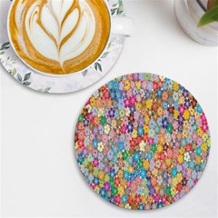 Sakura-cherry-blossom-floral Uv Print Round Tile Coaster by Amaryn4rt