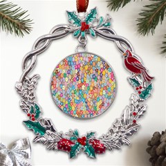 Sakura-cherry-blossom-floral Metal X mas Wreath Holly Leaf Ornament by Amaryn4rt