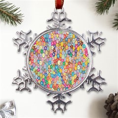 Sakura-cherry-blossom-floral Metal Large Snowflake Ornament by Amaryn4rt