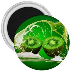 Kiwi Fruit Vitamins Healthy Cut 3  Magnets by Amaryn4rt