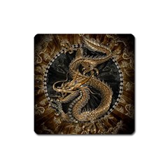 Dragon Pentagram Square Magnet by Amaryn4rt