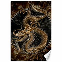 Dragon Pentagram Canvas 12  X 18  by Amaryn4rt