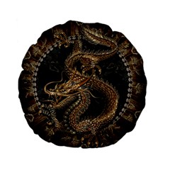 Dragon Pentagram Standard 15  Premium Flano Round Cushions by Amaryn4rt