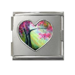 Forests Stunning Glimmer Paintings Sunlight Blooms Plants Love Seasons Traditional Art Flowers Sunsh Mega Link Heart Italian Charm (18mm) by Amaryn4rt