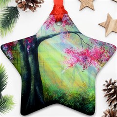 Forests Stunning Glimmer Paintings Sunlight Blooms Plants Love Seasons Traditional Art Flowers Sunsh Star Ornament (two Sides) by Amaryn4rt