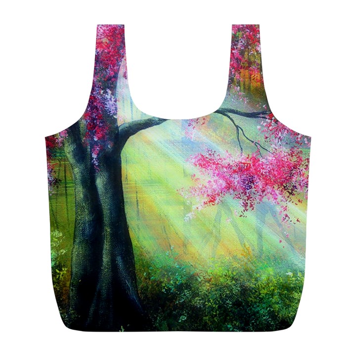 Forests Stunning Glimmer Paintings Sunlight Blooms Plants Love Seasons Traditional Art Flowers Sunsh Full Print Recycle Bag (L)