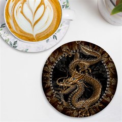 Dragon Pentagram Uv Print Round Tile Coaster by Amaryn4rt