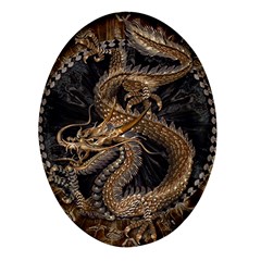 Dragon Pentagram Oval Glass Fridge Magnet (4 Pack) by Amaryn4rt