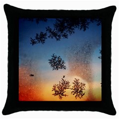 Hardest-frost-winter-cold-frozen Throw Pillow Case (black) by Amaryn4rt