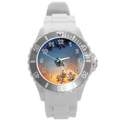 Hardest-frost-winter-cold-frozen Round Plastic Sport Watch (l) by Amaryn4rt