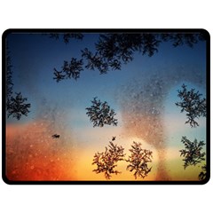 Hardest-frost-winter-cold-frozen Two Sides Fleece Blanket (large) by Amaryn4rt