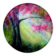 Forests Stunning Glimmer Paintings Sunlight Blooms Plants Love Seasons Traditional Art Flowers Sunsh Round Glass Fridge Magnet (4 Pack) by Amaryn4rt