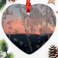 Hardest-frost-winter-cold-frozen Ornament (heart) by Amaryn4rt