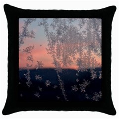 Hardest-frost-winter-cold-frozen Throw Pillow Case (black) by Amaryn4rt