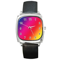 Rainbow Colors Square Metal Watch by Amaryn4rt