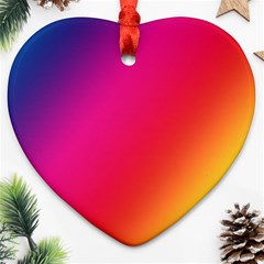 Rainbow Colors Heart Ornament (two Sides) by Amaryn4rt