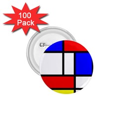 Mondrian-red-blue-yellow 1 75  Buttons (100 Pack)  by Amaryn4rt