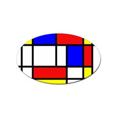 Mondrian-red-blue-yellow Sticker Oval (10 Pack) by Amaryn4rt