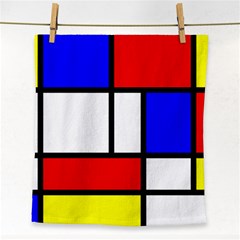 Mondrian-red-blue-yellow Face Towel by Amaryn4rt