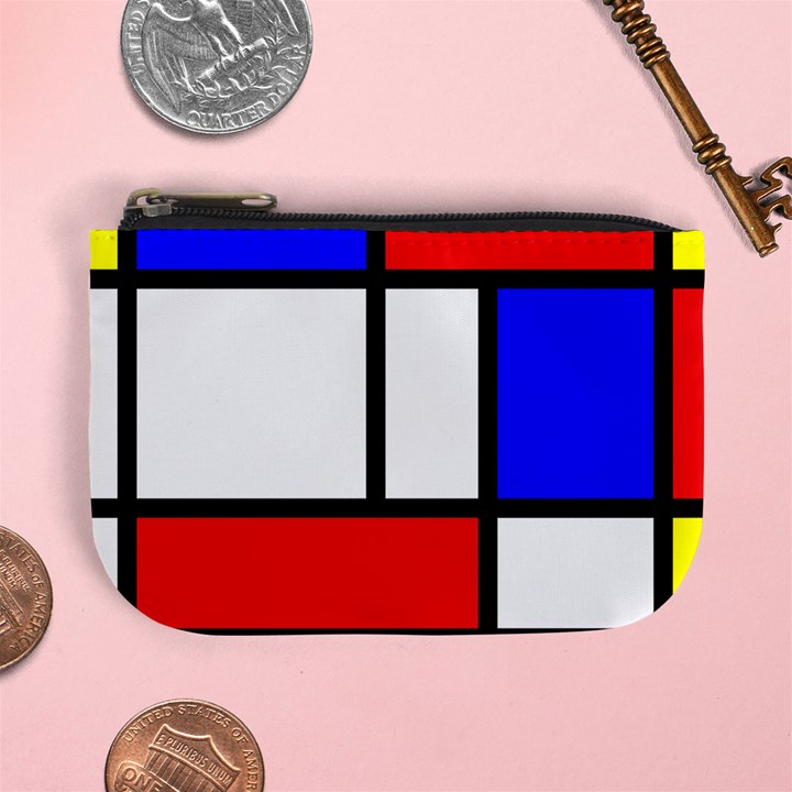 Mondrian-red-blue-yellow Mini Coin Purse