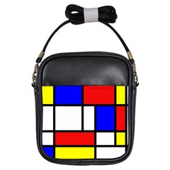 Mondrian-red-blue-yellow Girls Sling Bag by Amaryn4rt