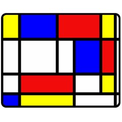 Mondrian-red-blue-yellow Fleece Blanket (medium) by Amaryn4rt