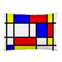 Mondrian-red-blue-yellow Pillow Case (two Sides) by Amaryn4rt