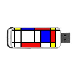 Mondrian-red-blue-yellow Portable Usb Flash (one Side) by Amaryn4rt