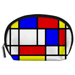 Mondrian-red-blue-yellow Accessory Pouch (large) by Amaryn4rt