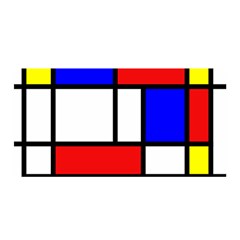 Mondrian-red-blue-yellow Satin Wrap 35  X 70 