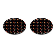 Background-pattern-chicken-fowl Cufflinks (oval) by Amaryn4rt