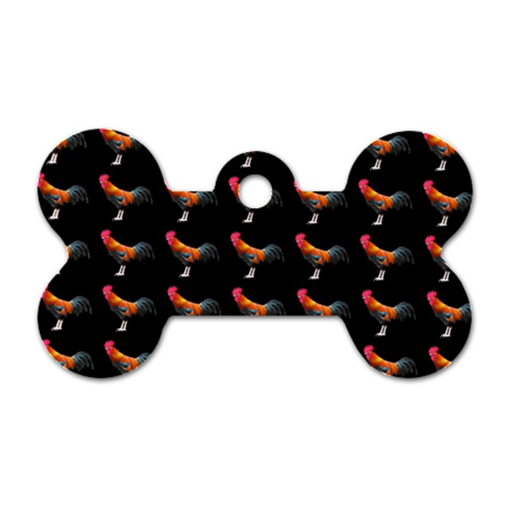 Background-pattern-chicken-fowl Dog Tag Bone (One Side)